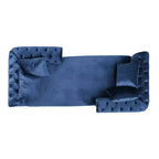 Chaise longue en velours touffeté Harrisville Modern Glam avec oreiller décoratif