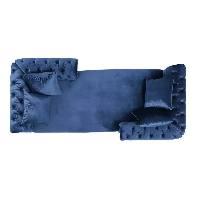 Chaise longue en velours touffeté Harrisville Modern Glam avec oreiller décoratif