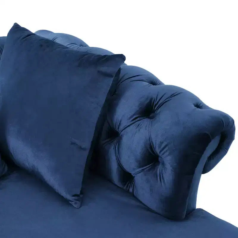 Chaise longue en velours touffeté Harrisville Modern Glam avec oreiller décoratif