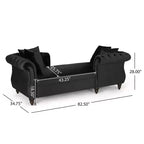 Chaise longue en velours touffeté Harrisville Modern Glam avec oreiller décoratif