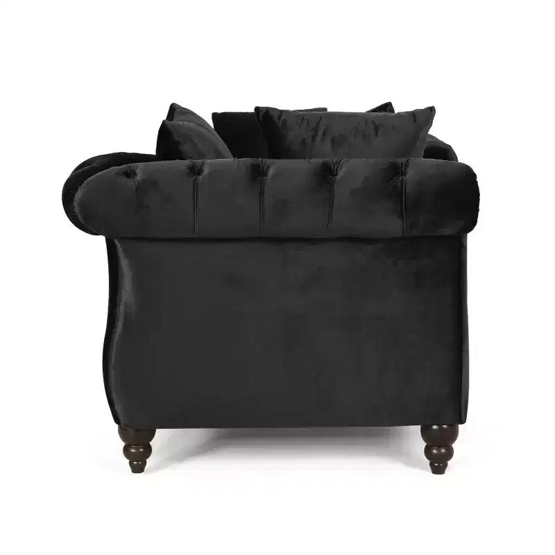 Chaise longue en velours touffeté Harrisville Modern Glam avec oreiller décoratif