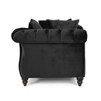Chaise longue en velours touffeté Harrisville Modern Glam avec oreiller décoratif