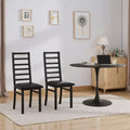 MAYEERTY Metal Dining Chairs Set of 2 Steel Legs and PU Leather Seats High Back Armless for Living Room Kitchen Black