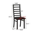 Chaises de salle à manger en métal, pieds en acier et sièges en cuir PU, dossier haut sans accoudoirs pour salon cuisine, noir