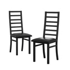 Chaises de salle à manger en métal, pieds en acier et sièges en cuir PU, dossier haut sans accoudoirs pour salon cuisine, noir
