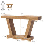 Table console de canapé de ferme à 2 niveaux extra-longue  Design minimaliste, accent pour entrée étroite, base stable, montage facile, finition grain de bois