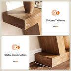 Table console de canapé de ferme à 2 niveaux extra-longue  Design minimaliste, accent pour entrée étroite, base stable, montage facile, finition grain de bois