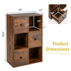 Organiseur de rangement bibliothèque 6 cubes avec 3 cubes ouverts et 3 tiroirs pour bureau à domicile Blanc/Marron