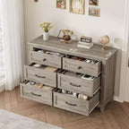 Commode à 6 tiroirs pour chambre à coucher, commode de rangement de 120 cm de large, organisateur de placard en bois moderne pour salon, entrée