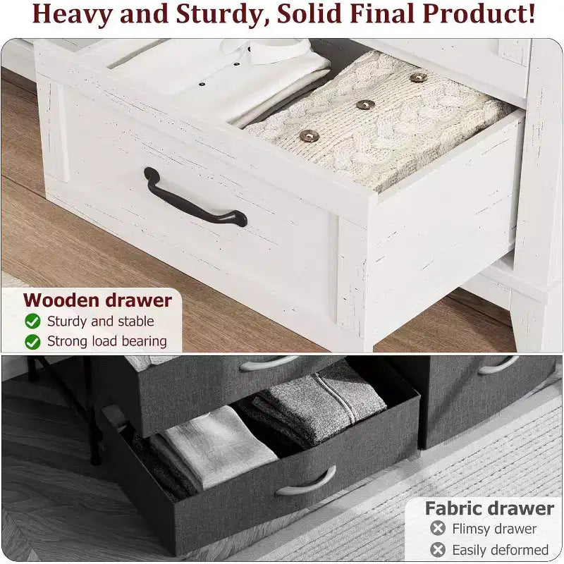 Commode à 6 tiroirs pour chambre à coucher, commode de rangement de 120 cm de large, organisateur de placard en bois moderne pour salon, entrée