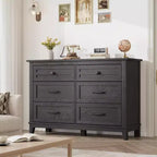 Commode à 6 tiroirs pour chambre à coucher, commode de rangement de 120 cm de large, organisateur de placard en bois moderne pour salon, entrée