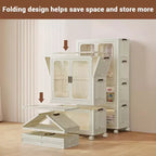 Armoire penderie portable pour enfants à 3 niveaux avec tringle à vêtements et étagères - Organisateur de rangement pliable pour vêtements, jouets, livres (blanc)