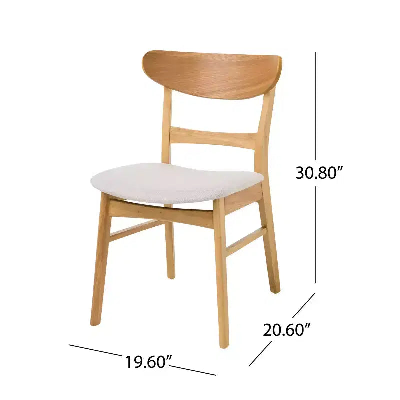 Ensemble de salle à manger 5 pièces en bois et tissu moderne du milieu du siècle Bryner