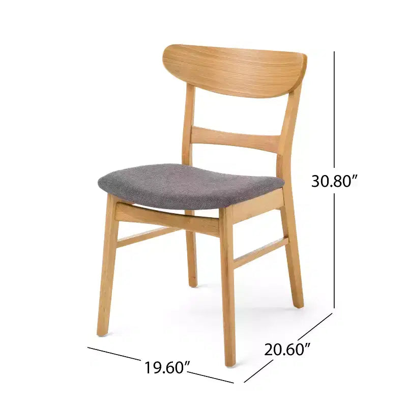 Ensemble de salle à manger 5 pièces en bois et tissu moderne du milieu du siècle Bryner