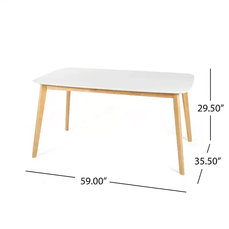 Ensemble de salle à manger 5 pièces en bois et tissu moderne du milieu du siècle Bryner