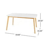 Ensemble de salle à manger 5 pièces en bois et tissu moderne du milieu du siècle Bryner