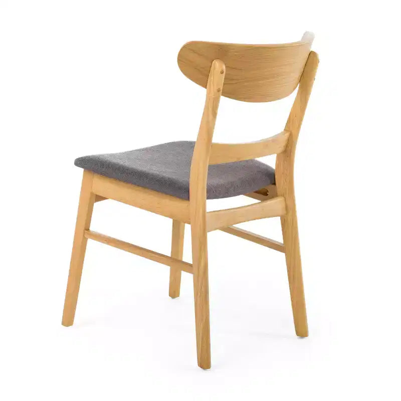 Ensemble de salle à manger 5 pièces en bois et tissu moderne du milieu du siècle Bryner