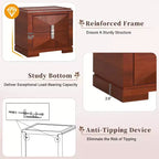 Table de chevet Gruthal moderne du milieu du siècle en bois avec 2 tiroirs