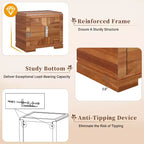 Table de chevet Gruthal moderne du milieu du siècle en bois avec 2 tiroirs