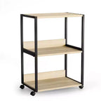Support d'imprimante à 3 niveaux en aggloméré chêne, coloris A+B, 15,7x12x25,6 pouces