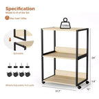 Support d'imprimante à 3 niveaux en aggloméré chêne, coloris A+B, 15,7x12x25,6 pouces