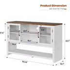 Buffet de rangement avec 2 portes vitrées et 3 étagères, meuble de bar à café, design moderne pour salon, entrée et salle à manger