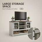 Buffet de rangement avec 2 portes vitrées et 3 étagères, meuble de bar à café, design moderne pour salon, entrée et salle à manger