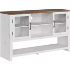 Buffet de rangement avec 2 portes vitrées et 3 étagères, meuble de bar à café, design moderne pour salon, entrée et salle à manger