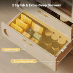 Armoire de rangement haute de 178 cm avec lumières LED, armoire de garde-manger arquée avec étagères réglables et 2 tiroirs pour cuisine et salon