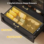 Armoire de rangement haute de 178 cm avec lumières LED, armoire de garde-manger arquée avec étagères réglables et 2 tiroirs pour cuisine et salon