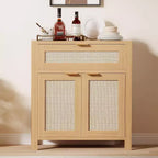 Buffet en rotin, buffet avec tiroirs et étagères réglables, armoire de rangement d'appoint pour salon, entrée, coin café
