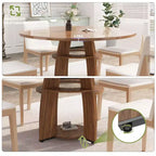 Table à manger ronde de 47 pouces pour 4 à 6 personnes, table de cuisine circulaire moderne en bois avec étagère de rangement, pieds réglables, montage et nettoyage faciles