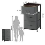 Commode à 3 tiroirs avec bacs en tissu amovibles, organisateur de rangement multifonctionnel pour chambre à coucher, salon, placard
