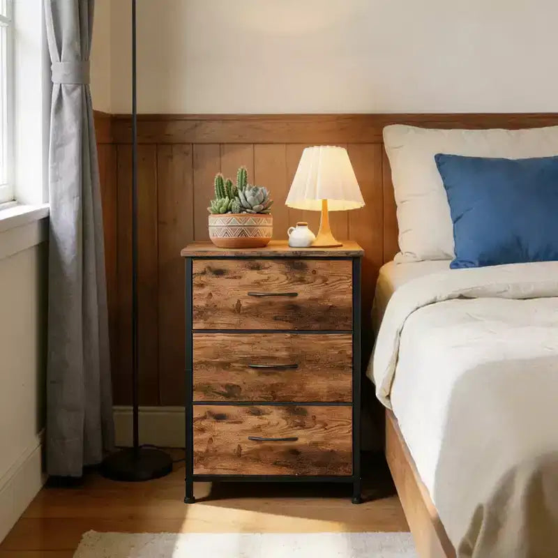 Commode à 3 tiroirs avec bacs en tissu amovibles, organisateur de rangement multifonctionnel pour chambre à coucher, salon, placard