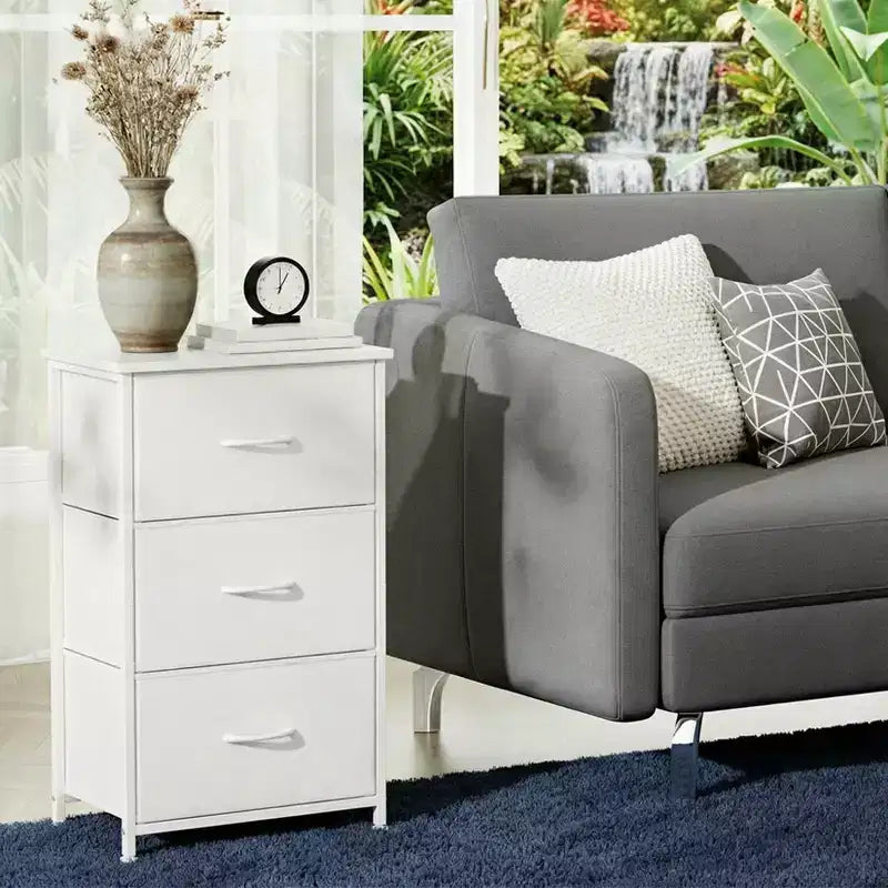 Commode à 3 tiroirs avec bacs en tissu amovibles, organisateur de rangement multifonctionnel pour chambre à coucher, salon, placard