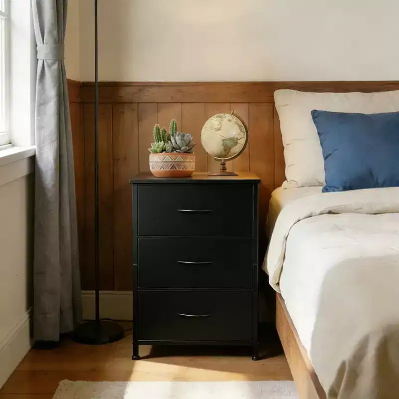 Commode à 3 tiroirs avec bacs en tissu amovibles, organisateur de rangement multifonctionnel pour chambre à coucher, salon, placard