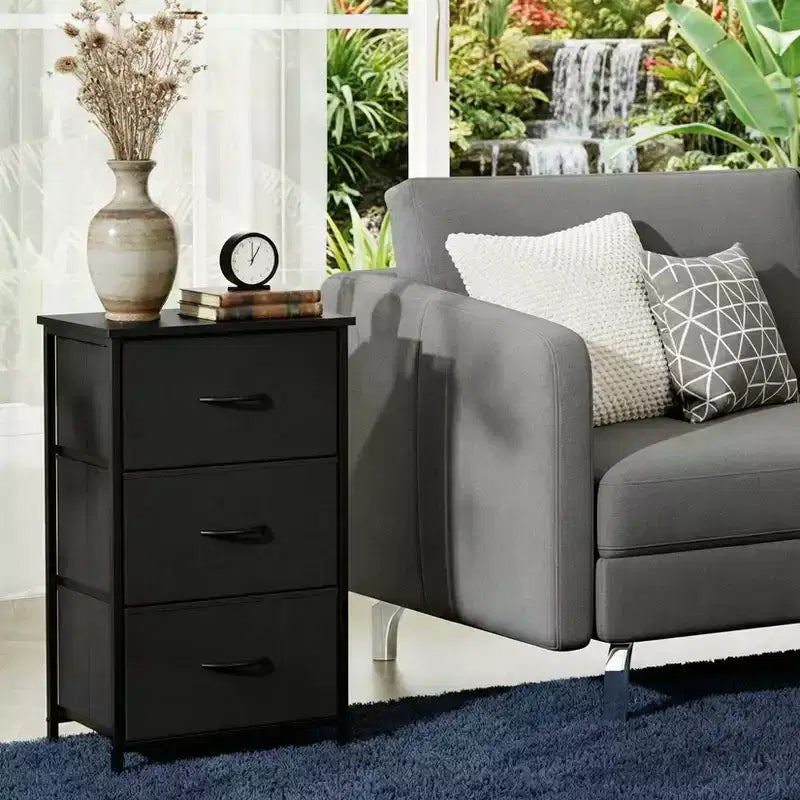 Commode à 3 tiroirs avec bacs en tissu amovibles, organisateur de rangement multifonctionnel pour chambre à coucher, salon, placard