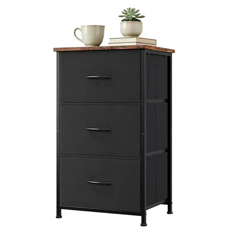 Commode à 3 tiroirs avec bacs en tissu amovibles, organisateur de rangement multifonctionnel pour chambre à coucher, salon, placard