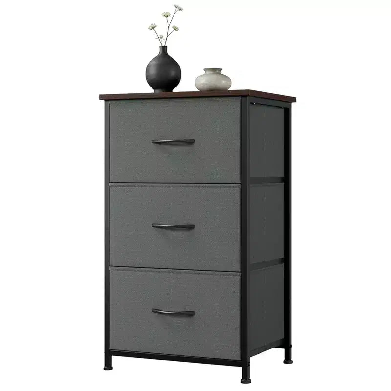 Commode à 3 tiroirs avec bacs en tissu amovibles, organisateur de rangement multifonctionnel pour chambre à coucher, salon, placard