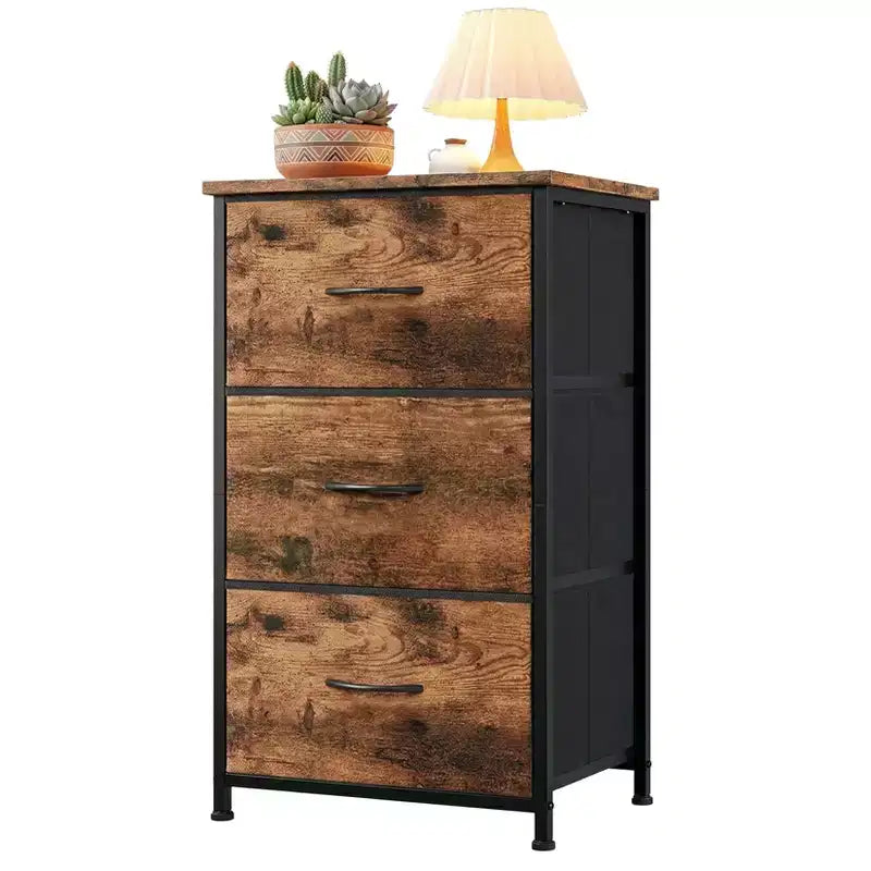 Commode à 3 tiroirs avec bacs en tissu amovibles, organisateur de rangement multifonctionnel pour chambre à coucher, salon, placard