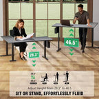 Bureau debout électrique en L de 63 pouces, réversible pour coin, hauteur réglable, avec préréglages de mémoire, pour bureau à domicile et jeux, noir