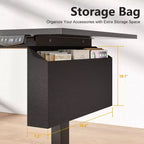 Bureau debout électrique en L de 63 pouces, réversible pour coin, hauteur réglable, avec préréglages de mémoire, pour bureau à domicile et jeux, noir