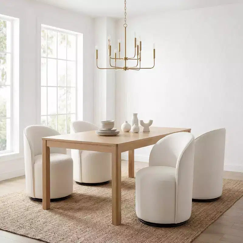 Chaise de salle à manger pivotante en velours beige, chaise d'appoint rembourrée pivotant à 360° avec dossier incurvé, chaise de cuisine ou de coiffeuse moderne sans accoudoirs