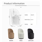 Chaise de salle à manger pivotante en velours beige, chaise d'appoint rembourrée pivotant à 360° avec dossier incurvé, chaise de cuisine ou de coiffeuse moderne sans accoudoirs