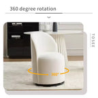 Chaise de salle à manger pivotante en velours beige, chaise d'appoint rembourrée pivotant à 360° avec dossier incurvé, chaise de cuisine ou de coiffeuse moderne sans accoudoirs