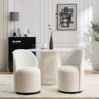 Chaise de salle à manger pivotante en velours beige, chaise d'appoint rembourrée pivotant à 360° avec dossier incurvé, chaise de cuisine ou de coiffeuse moderne sans accoudoirs