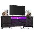 70 Inch Long Dresser & TV Stand for 65-80 Inch TVs - Modern Fabric Storage Chest with 13 Drawers, Wide Sturdy Cabinet