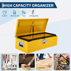 Boîte à outils de camion en acier strié avec serrure, poignée latérale et clés, étanche, organisateur durable pour pickup, camping-car, remorque, atelier