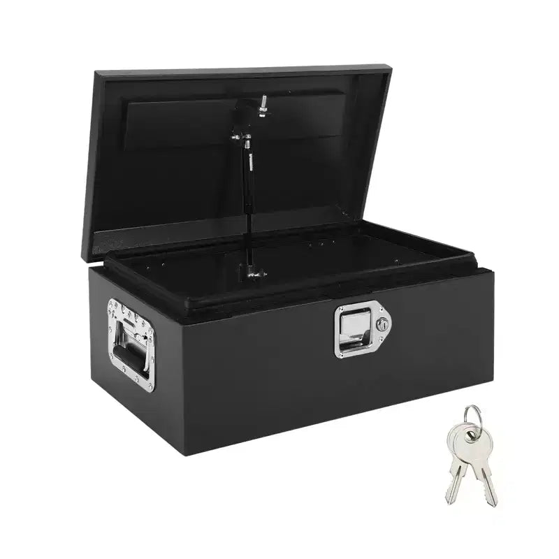 Diamond Plate Steel Truck Tool Box with Lock, Side Handle & Keys, Waterproof, Durable Organizer for Pickup, RV, Trailer, Workshop