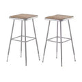 2pk 32"-39" Adjustable Heavy Duty Square Steel Barstool Gray - Hampden Furnishings